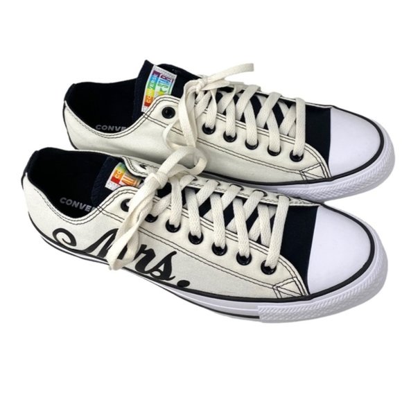 Converse Ctas Low Top Wedding White Canvas Men’s Sneakers Custom 171213C-WHTOFBK - Picture 7 of 12